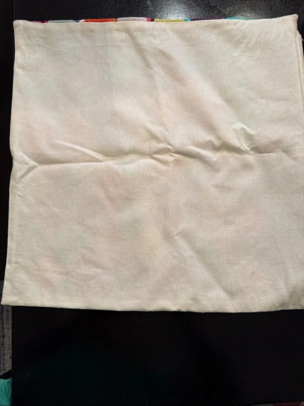 Colorful Scallop Embroidered Textile Pillow Cover 18 x 18 - Picture 2 of 4